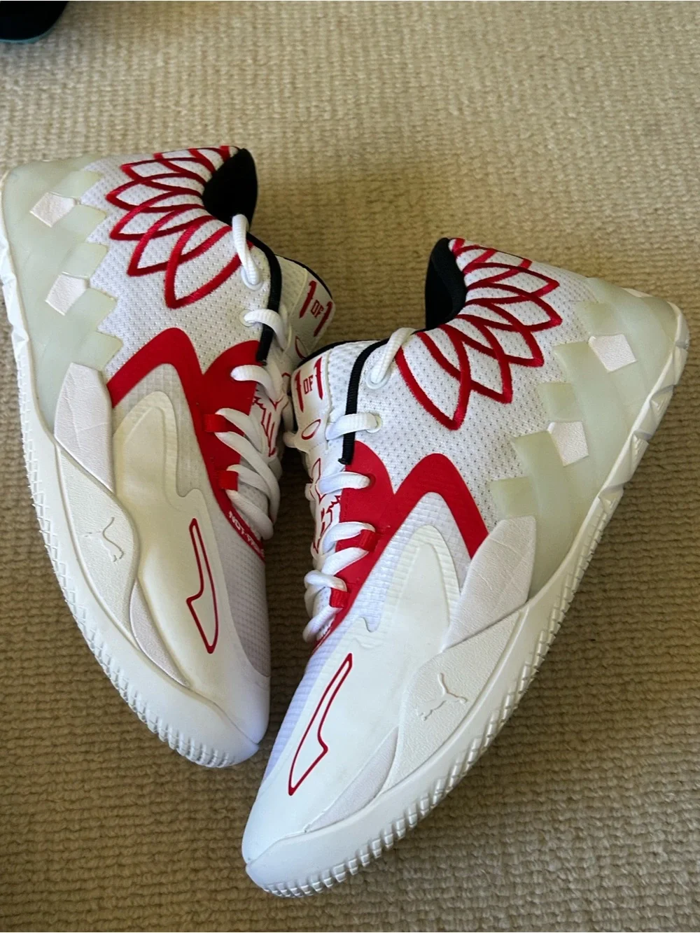 Puma MB Low Team Men's White and Red Low-Top Sneakers